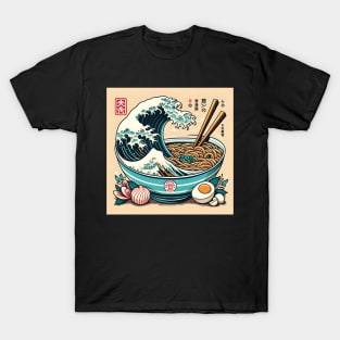 A  Classic Bowl of Ramen Have The Japanese Great Wave off Kanagawa T-Shirt